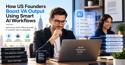Business owner working with a US-based virtual assistant on scheduling and delegation in a New York office